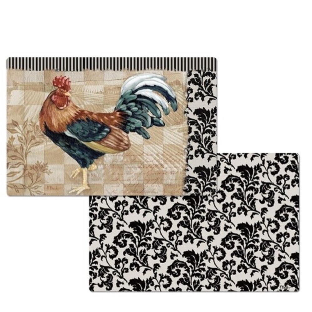 Rooster Placemats Reversible Indoor Outdoor Set of 4 Bergerac Rooster Multicolor